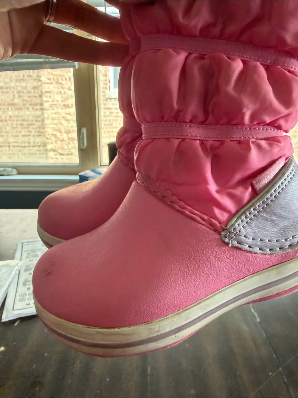 CROCS Kids Bright Pink Waterproof Winter Boots
